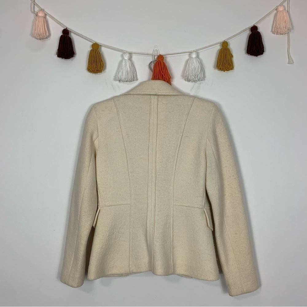 Cache Boiled Wool Cream Jacket Size Small - Picture 11 of 11